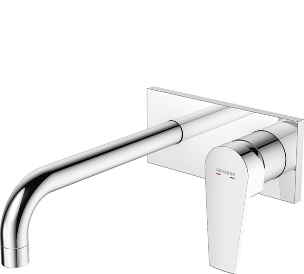 Monomando de lavabo empotrado caño 22 cm Cromado Klip